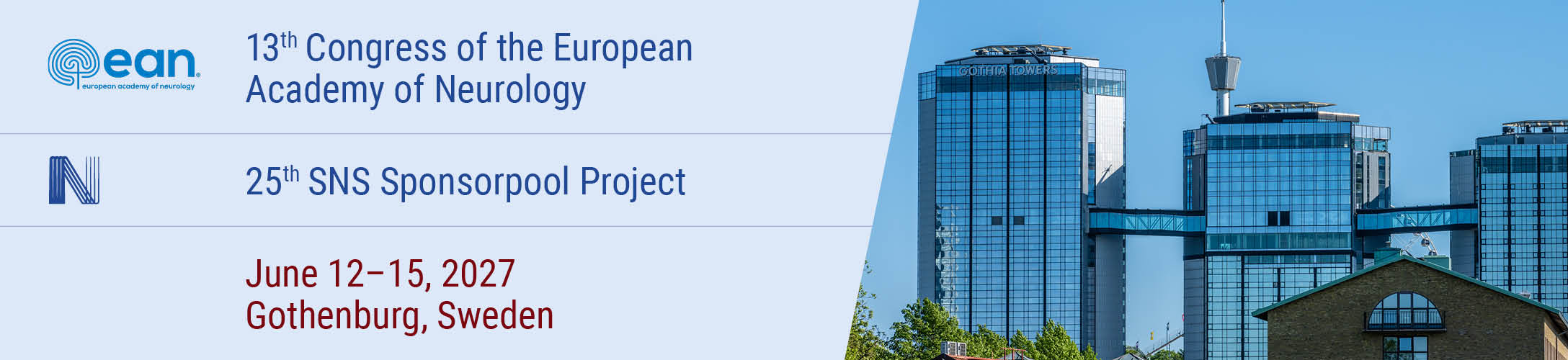 Header banner for the conference: 25th Sponsorpool Project 2027. This goes from 12 June 2027 to 15 June 2027 in Gothenburg.